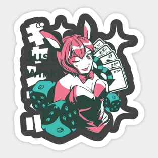 Just A Wink Anime Girl Sticker